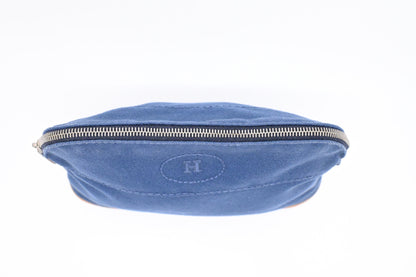 Hermes Bolide Pouch 20 In Blue Canvas