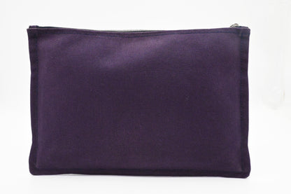 Hermes Large Bain Yachting Pouch In Purple Canvas