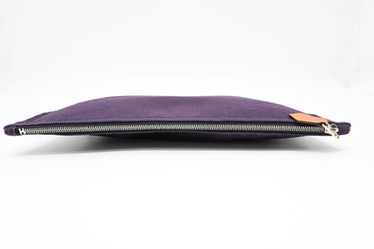 Hermes Large Bain Yachting Pouch In Purple Canvas