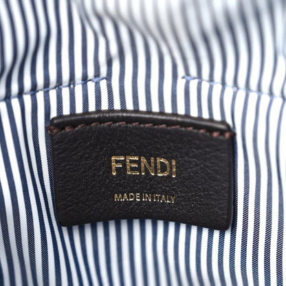 Fendi Fabric Jacquard Vitello Grace Striped Mini Step Out Rice Mirto