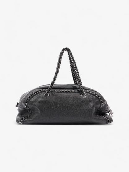 Chanel Luxe Ligne Bowling Bag Black Goatskin Leather Large