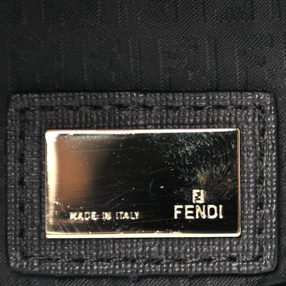 Fendi Zucca Spalmati Small Roll Tote Black