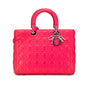 Pink Dior Large Lambskin Cannage Lady Dior Satchel