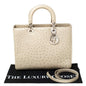 Dior Beige Ostrich Leather Large Lady Dior Tote