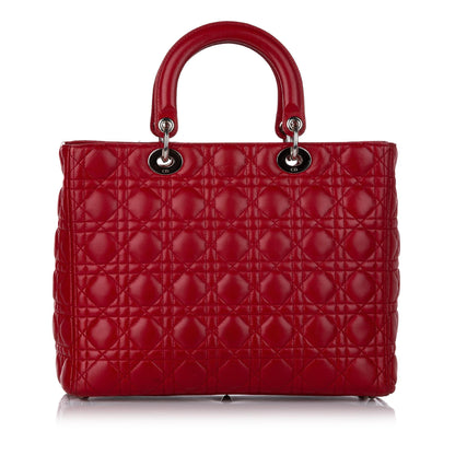 Dior Cannage Dior Lambskin Leather Satchel (SHG-30101)