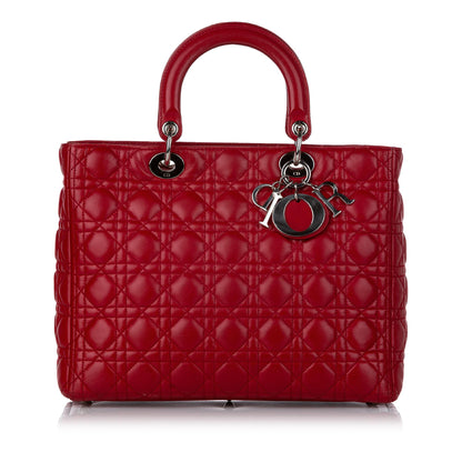 Dior Cannage Dior Lambskin Leather Satchel (SHG-30101)
