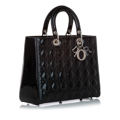 Dior Cannage Dior Patent Leather Satchel (SHG-27939)