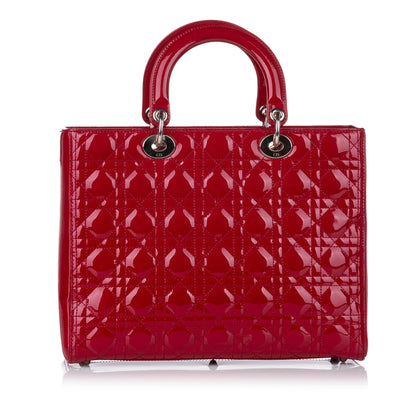 Dior Cannage Dior Patent Leather Satchel (SHG-30092)