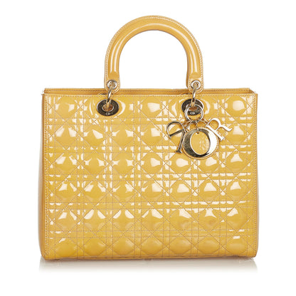 Dior Cannage Dior Patent Leather Tote (SHG-25997)
