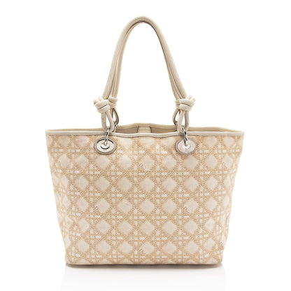 Dior Canvas Knot Cherie Shopping Tote (SHF-87QxeJ)