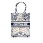 Dior Embroidered Canvas Around The World Vertical Book Tote