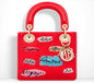 DIOR LADY DIOR LIMITED EDITION EMBELLISHED RED BAG