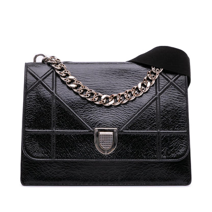 Dior Large Crackled Deerskin Diorama Satchel