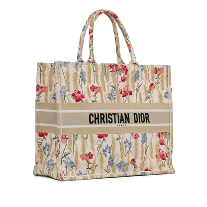 Dior Large Embroidered Hibiscus Book Tote (SHG-jZD0DI)