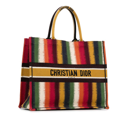 Dior Large Striped Book Tote (SHG-pZdLTL)