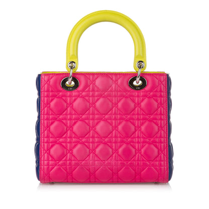 Dior Medium Cannage Dior Lambskin Leather Satchel (SHG-34493)