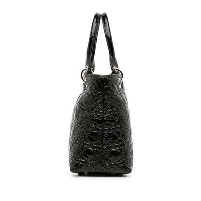 Dior Medium Patent Cannage Dior Soft Shopping Tote (SHG-l67PuF)