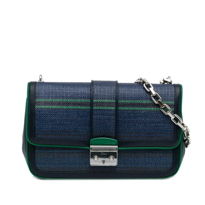 Dior Medium Tricolor Raffia Miss Dior Flap Bag (SHG-F8E2uQ)