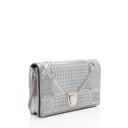 Dior Metallic Calfskin Micro Cannage Diorama Wallet on Chain Bag (SHF-BdR72M)