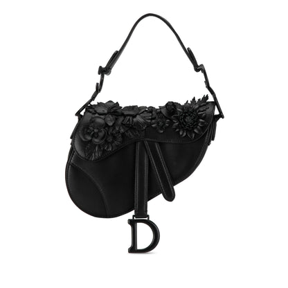 Dior Mini Lambskin Floral Applique Saddle (SHG-PaUICp)