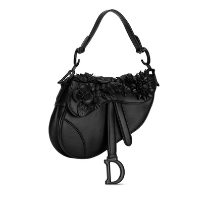 Dior Mini Lambskin Floral Applique Saddle (SHG-PaUICp)
