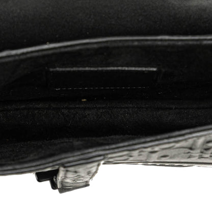 Dior Mini Oblique Embossed Calfskin Saddle Bag