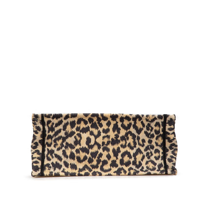 Dior Mizza Medium Embroidered Canvas Leopard Book Tote