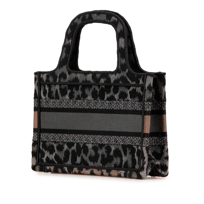 Dior Mizza Mini Embroidered Canvas Leopard Book Tote