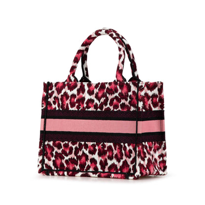 Dior Mizza Small Embroidered Canvas Leopard Book Tote