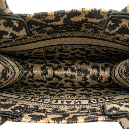 Dior Mizza Small Embroidered Canvas Leopard Book Tote