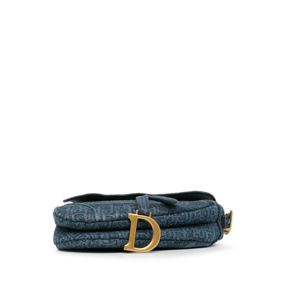 Dior Oblique Denim Saddle Bag (SHG-2rS5TK)