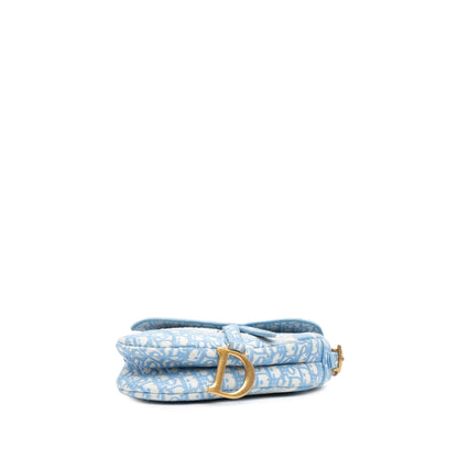 Dior Oblique Embroidered Canvas Saddle Bag