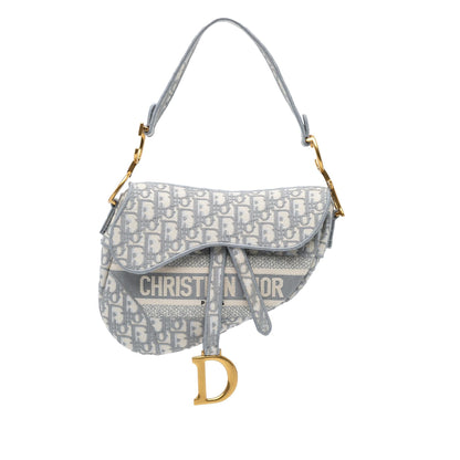 Dior Oblique Embroidered Canvas Saddle Bag
