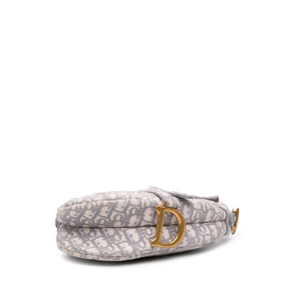 Dior Oblique Embroidered Canvas Saddle Bag