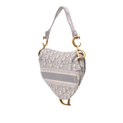 Dior Oblique Embroidered Canvas Saddle Bag