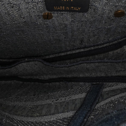 Dior Oblique Embroidered Denim Saddle Bag