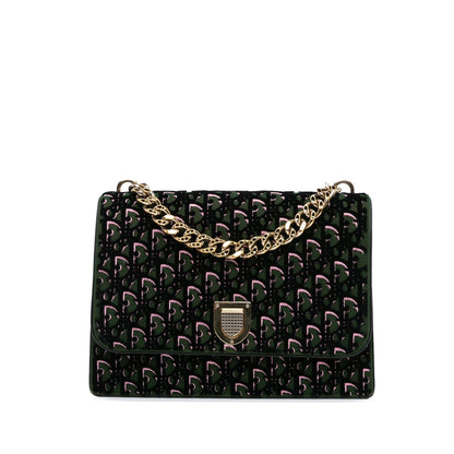 Dior Oblique Velvet Diorama Satchel