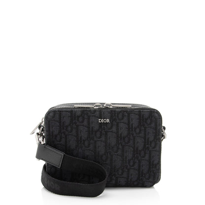 Dior Oblique Double Zipped Pouch Crossbody