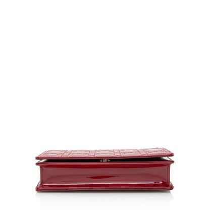 Dior Patent Leather Cannage Dior Chain Pouch (SHF-22842)