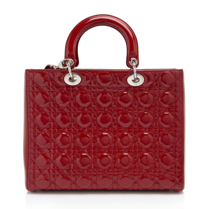 Dior Cannage Patent Leather Dior Large Tote