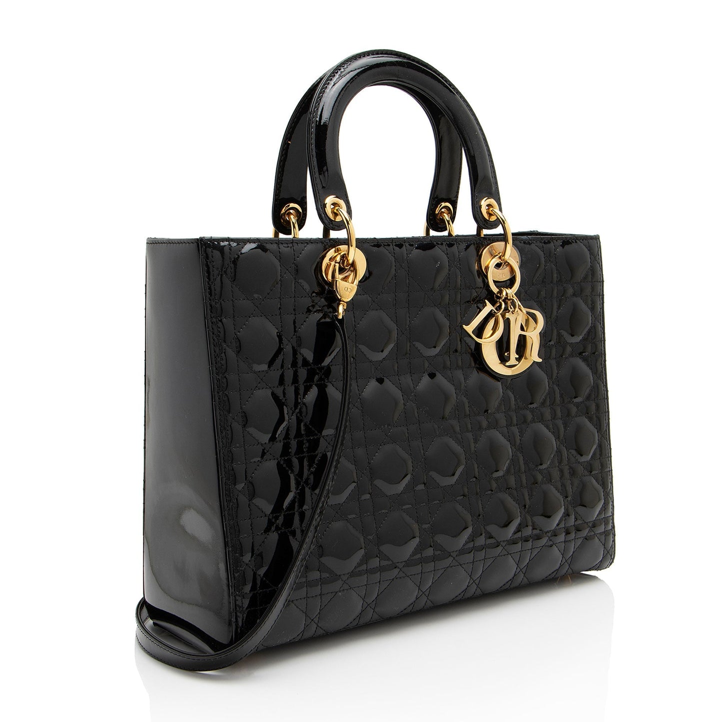 Dior Patent Leather Dior Large Tote (SHF-GVZhUv)