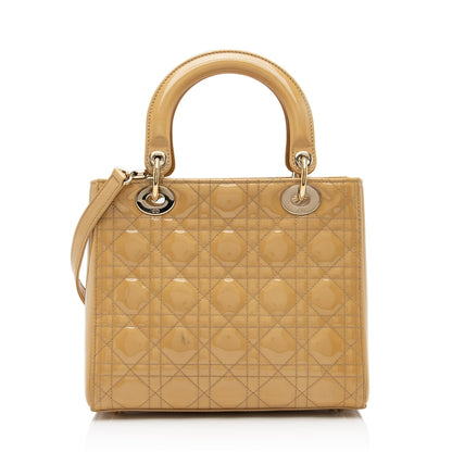 Dior Patent Leather Dior Medium Tote (SHF-l6Ix36)