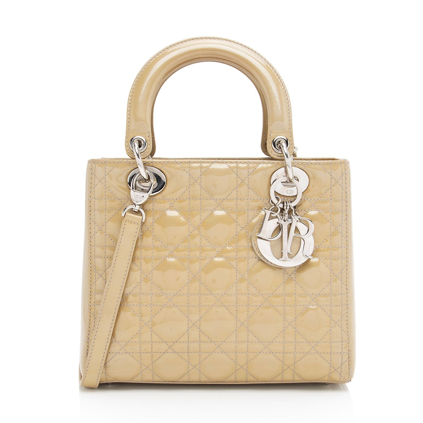 Dior Patent Leather Dior Medium Tote (SHF-595Avu)