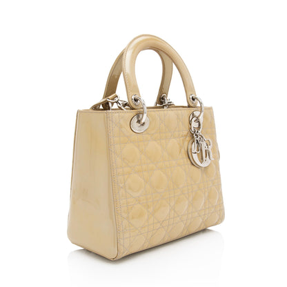Dior Patent Leather Dior Medium Tote (SHF-595Avu)
