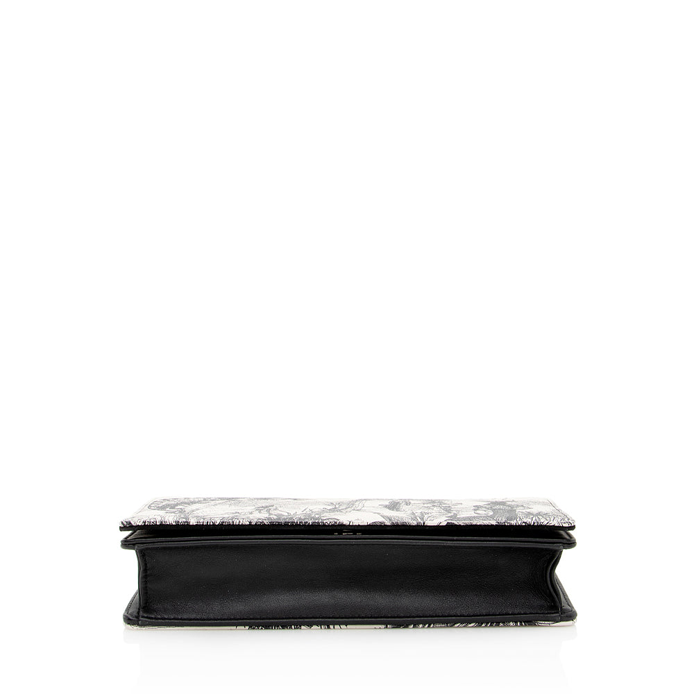 Dior Printed Leather Toile de Jouy Dior Wallet on Chain Bag (SHF-19829)