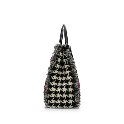 Dior Tweed Diorissimo Houndstooth Satchel (SHG-nLSAIp)