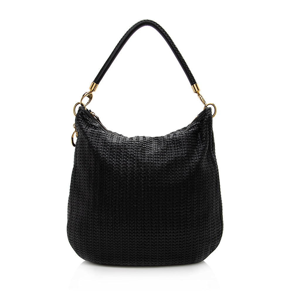 Dior Woven Leather Soft Hobo (SHF-17157)