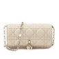 Dior Beige Calfskin Cannage Lady Dior Talk Phone Pouch