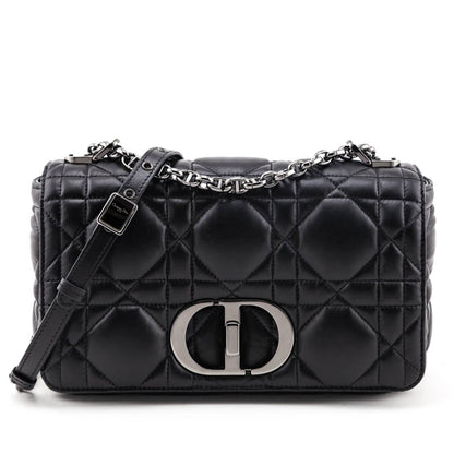 Dior Black Lambskin Quilted Macrocannage Medium Caro Bag