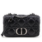 Dior Black Lambskin Quilted Macrocannage Medium Caro Bag